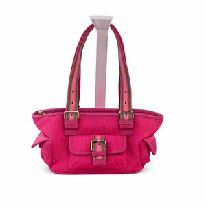 The Sak Pink Knit Tote Bag Striped Handles Shoulder Bag